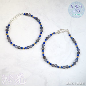 【沁光晶礦】Iolite/Lapis Lazuli『尼羅河之夜』堇青石＋青金石設計手鍊